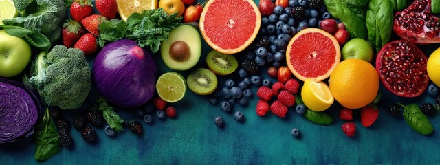 Healthy food and immunity: fruits, ginger, and supplement capsules on a yellow background