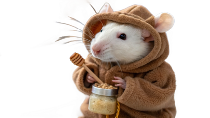 Mouse wears a cute outfit, isolated on a transparent background PNG