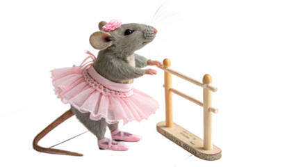 Mouse wears a cute outfit, isolated on a transparent background PNG