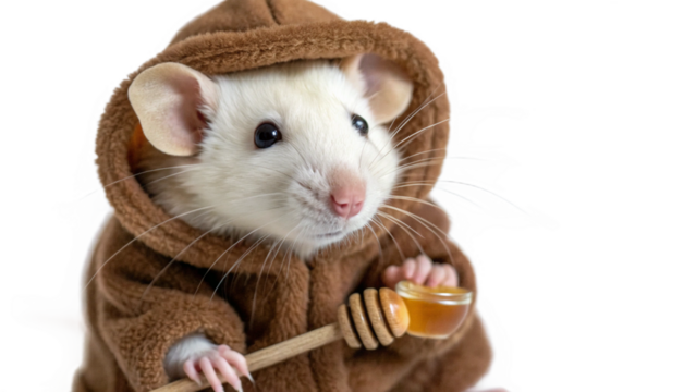 Mouse wears a cute outfit, isolated on a transparent background PNG - Powered by Adobe