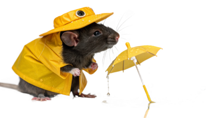 Mouse wears a cute outfit, isolated on a transparent background PNG