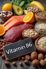 Vitamin B6 Rich Foods: Salmon Bananas Avocado Spinach Nuts Whole Grains, and Legumes
