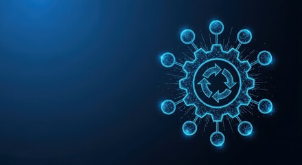 Futuristic technology gear with a continuous process cycle