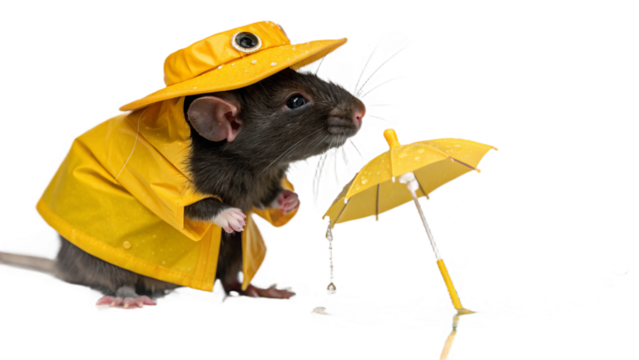 Mouse wears a cute outfit, isolated on a transparent background PNG