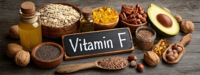 Vitamin F (Omega-3, Omega-6) Rich Foods: Oil, Caviar, Nuts, Chia Seeds, and Avocado