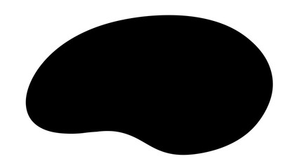 Hand-drawn black patch for Memphis style, abstract shape, decorative design