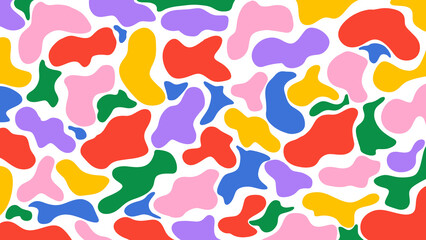 Hand-drawn colorful paint patches on transparent background, abstract design, artistic elements