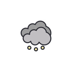 A dark cloud icon representing overcast skies, cloudy atmosphere, and gloomy weather conditions before rainfall.