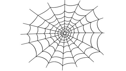 Fototapeta premium Hand-drawn spider web on transparent background, Halloween element, sketch design