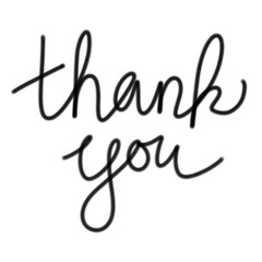 Handwritten Thank You, typography design, expressive text