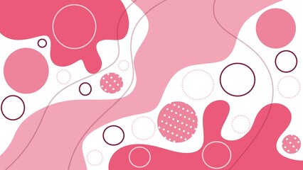 Liquid-like Memphis-style background in pink tones, abstract pattern, playful design