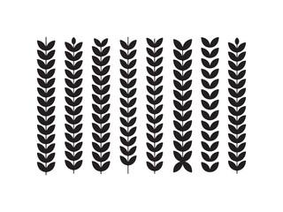 Rows of Wheat Grain Stalks Farm Harvest Crop Vector Graphic