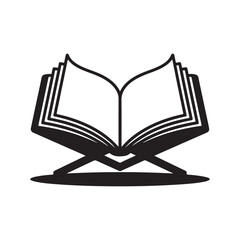 Open Book on a Stand Silhouette: Reading, Knowledge, Education, and Islam
