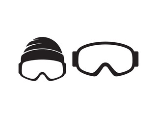 Ski Goggles and Beanie Silhouette: Winter Sports, Gear, and Equipment