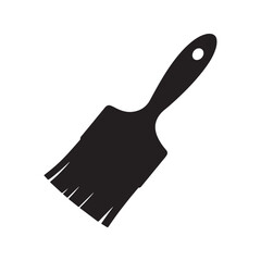 Paint Brush Black Silhouette Isolated Vector, 