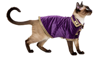 Cat wearing a cute outfit, isolated on a transparent background PNG