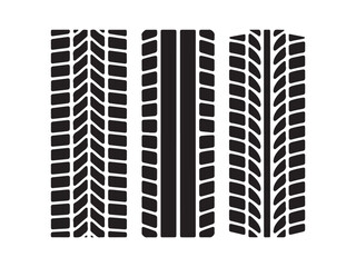 Tire Tread Pattern Vector Illustration Set Design Concept