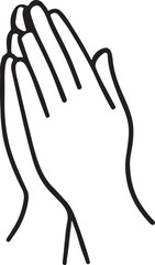 Obraz premium Simple line drawing of praying hands in a minimalist style