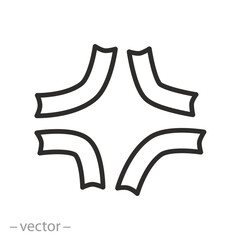Anger Icon. Angry Emoji Sign. Editable Stroke Vector Illustration.