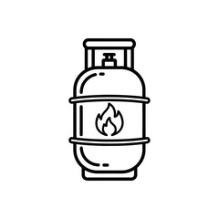 Gas Cylinder Icon | LPG Tank Outline | Propane Bottle Vector Illustration