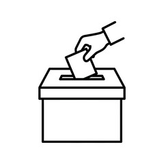 Voting Ballot Box Outline Icon for Election and Democracy