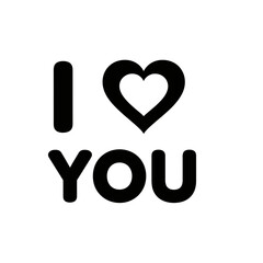 I Love You Text Message with Heart Symbol Icon