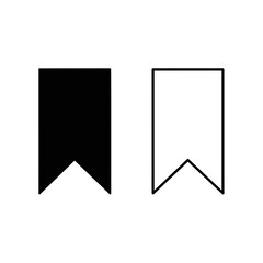 Bookmark Flag Ribbon Solid and Outline Icon