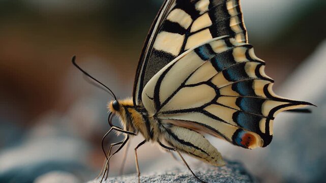 a Papilio machaon butterfly's back and wings