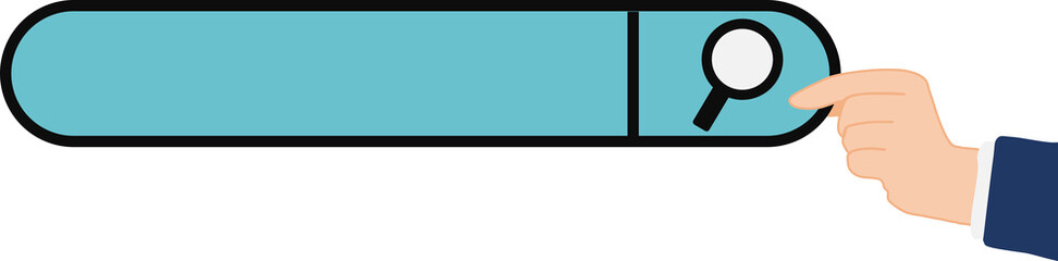 Obraz premium パソコンでキーワードを検索するイラスト