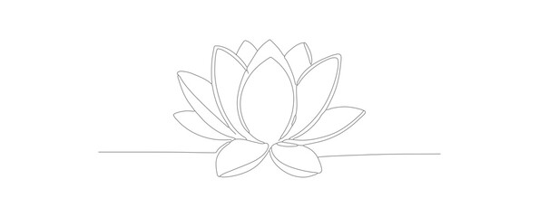 Dotted Line Art Lotus Flower Delicate and Elegant Floral Design