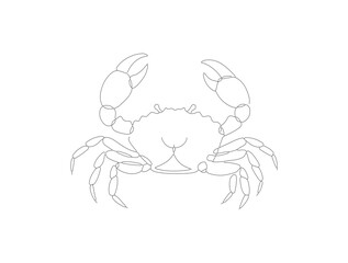 Dotted Line Art Crab Crustacean Animal Aquatic Icon Illustration Graphic