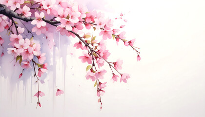 A cherry blossom branch