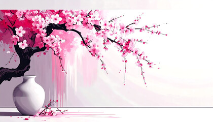 A cherry blossom branch