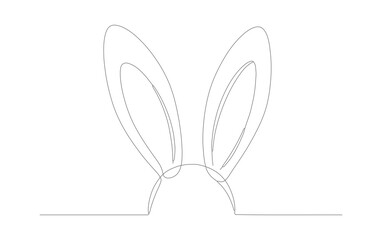 Simple Outline Cute Bunny Ears Headband Celebration Holiday Illustration