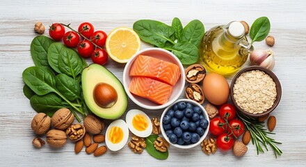 Healthy Food Assortment Top View Composition
