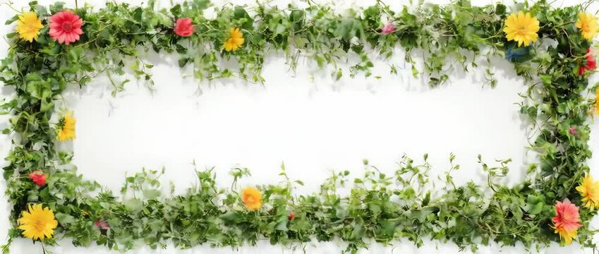 An animated frame of growing vines and flowers, perfect for titles, invitations, or social media posts. Seamlessly loopable with an alpha channel for easy integration.