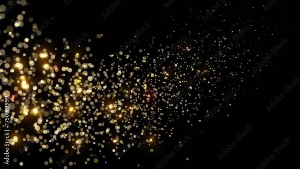 Wall mural flashing bokeh yellow lights background loop animation