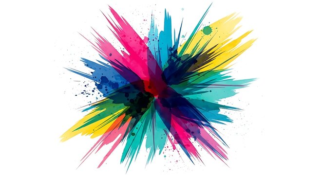 Colorful Explosion - A Vibrant Burst of Artistic Expression. - Powered by Adobe