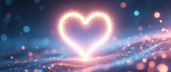 A romantic Valentine's Day illustration of a heart-shaped red fireworks celebration vector in the night sky - Powered by Adobe