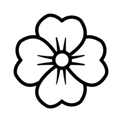 Minimal flower icon with four balanced petals, modern and simple design. Great for eco-friendly branding, botanical illustration, natural decoration, or floral vector
