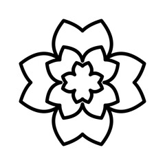 Decorative triple-layered flower icon, clean vector illustration. Perfect for botanical decoration, eco-friendly design, floral logo, or modern abstract art