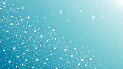 Abstract blue network of glowing nodes and connections on a gradient background