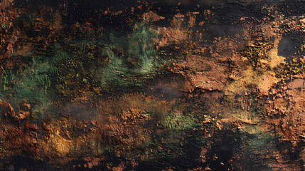 old grunge copper bronze , rusty metal texture , dark black background effect, 3D paint Stock Illustration