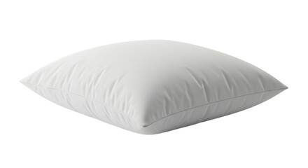 Soft white square pillow on a white background for comfort and relaxation