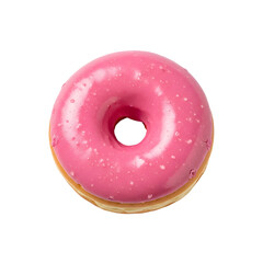Pink Frosted Donut with Sprinkles on Black Background doughnut frosting