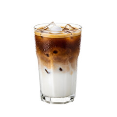 Refreshing Iced Coffee with Milk and Ice Cubes in a Tall Glass beverage drink