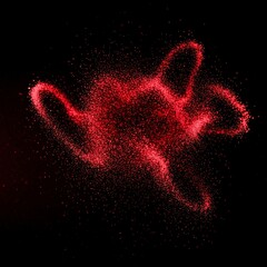 Abstract Red Light Painting - A Cosmic Dance of Light and Shadow.