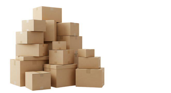 Pile of Cardboard Boxes for Moving, Storage, and Shipping Needs