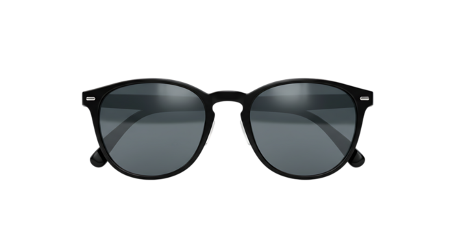Stylish unisex sunglasses with a classic black frame and dark tinted lenses for eye protection
