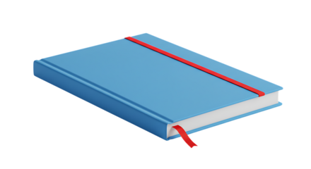 Blue Book with Red Bookmark A Clean and Simple Design for Note-Taking and Journaling
